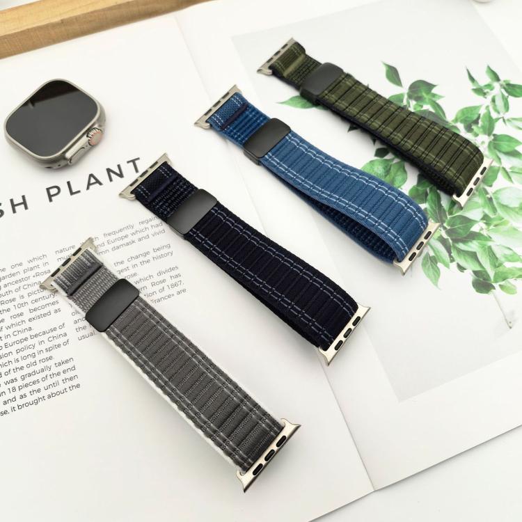 磁気バックル 波模様 ナイロンウォッチバンド、Apple Watch 46mm / 49mm / 45mm / 44mm用、Apple Watch 42mm / 41mm / 40mm / 38mm用