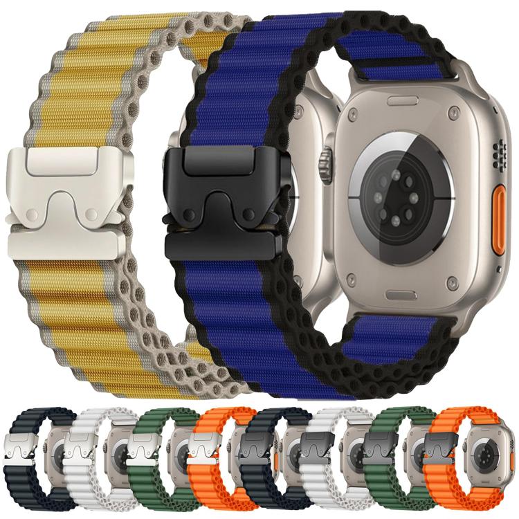 パラシュートバックル オフロード ワイドリブナイロンウォッチバンド、Apple Watch 46mm / 49mm / 45mm / 44mm用、Apple Watch 42mm / 41mm / 40mm / 38mm用