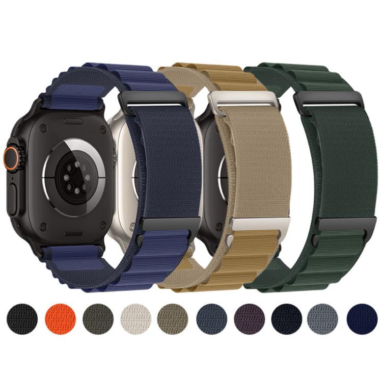 Cバックル 二段階 高山ループ ナイロンウォッチバンド、Apple Watch 46mm / 49mm / 45mm / 44mm用、Apple Watch 42mm / 41mm / 40mm / 38mm用