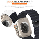 リファービッシュ 磁気バックル オーシャンシリコンウォッチバンド、Apple Watch 46mm / 49mm / 45mm / 44mm用、Apple Watch 42mm / 41mm / 40mm / 38mm用