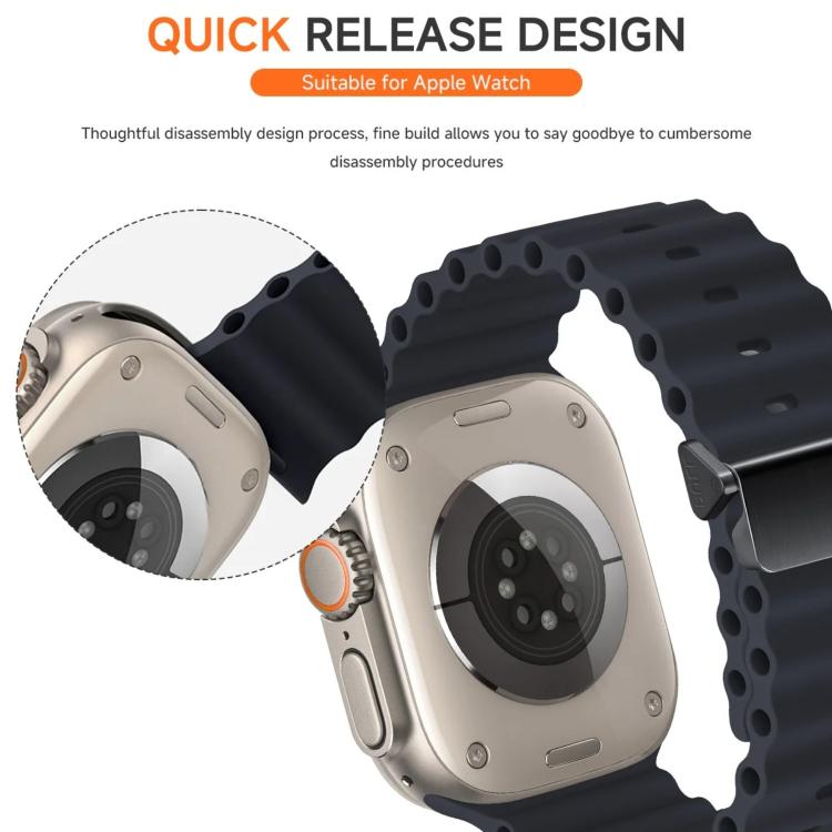 リファービッシュ 磁気バックル オーシャンシリコンウォッチバンド、Apple Watch 46mm / 49mm / 45mm / 44mm用、Apple Watch 42mm / 41mm / 40mm / 38mm用