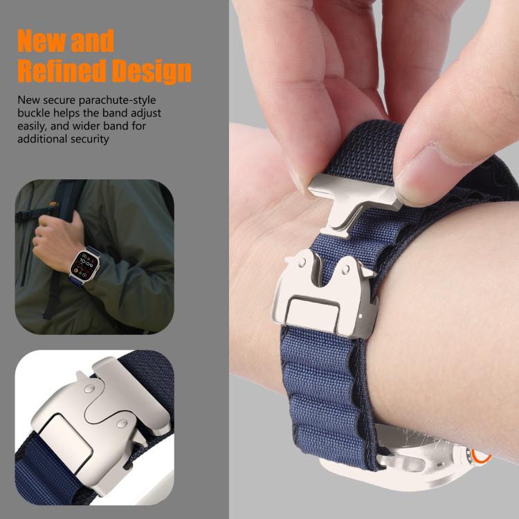 パラシュートバックル ハイマウンテンナイロンループウォッチバンド、Apple Watch 46mm / 49mm / 45mm / 44mm用、Apple Watch 42mm / 41mm / 40mm / 38mm用