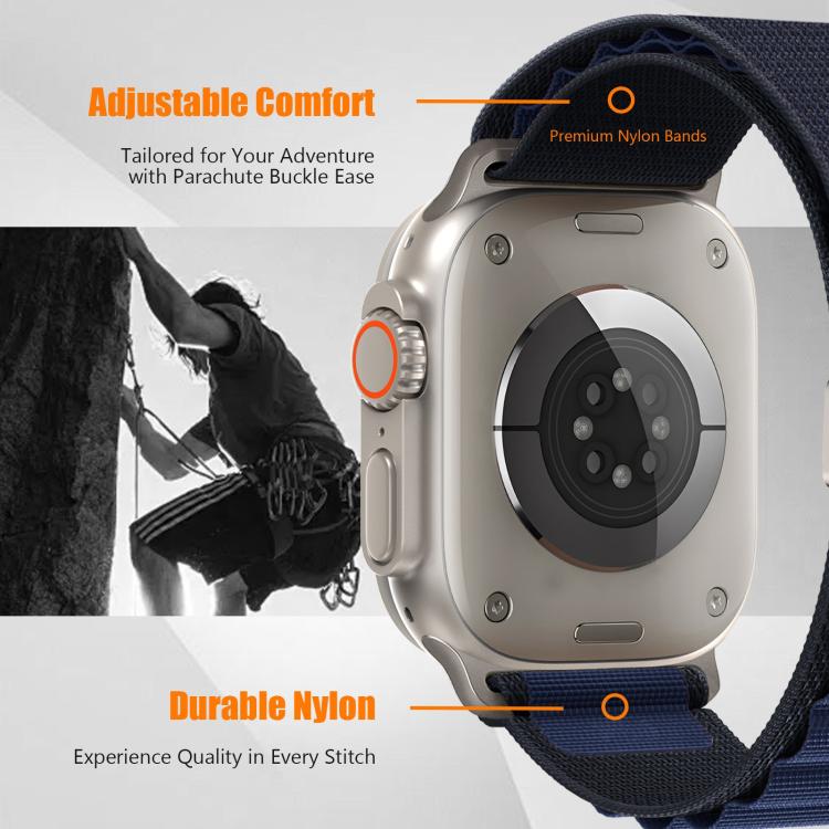 パラシュートバックル ハイマウンテンナイロンループウォッチバンド、Apple Watch 46mm / 49mm / 45mm / 44mm用、Apple Watch 42mm / 41mm / 40mm / 38mm用