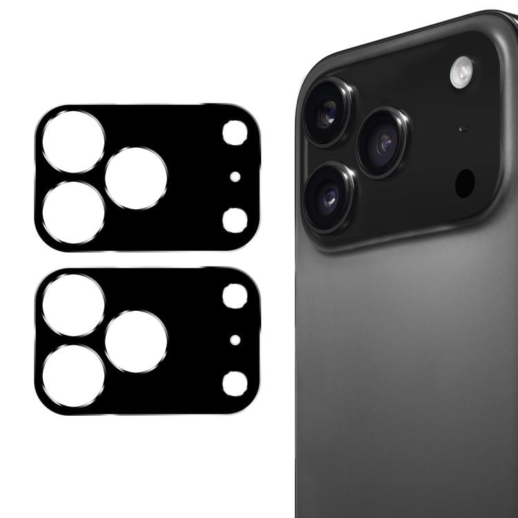 2個セット ENKAY Hat-Prince ブラック 9H リアカメラレンズ 強化ガラスフィルム、iPhone 17 Pro Max 用、iPhone 17 Pro 用、iPhone 17 用、iPhone Air 用