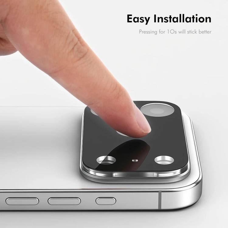 2個セット ENKAY Hat-Prince ブラック 9H リアカメラレンズ 強化ガラスフィルム、iPhone 17 Pro Max 用、iPhone 17 Pro 用、iPhone 17 用、iPhone Air 用