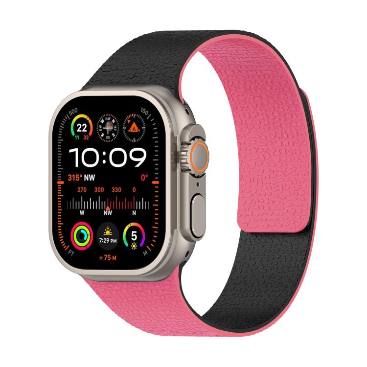 カラーブロッキング ライチテクスチャー マグネティックシリコンウォッチバンド、Apple Watch 46mm / 49mm / 45mm / 44mm用、Apple Watch 42mm / 41mm / 40mm / 38mm用