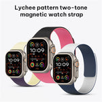 カラーブロッキング ライチテクスチャー マグネティックシリコンウォッチバンド、Apple Watch 46mm / 49mm / 45mm / 44mm用、Apple Watch 42mm / 41mm / 40mm / 38mm用