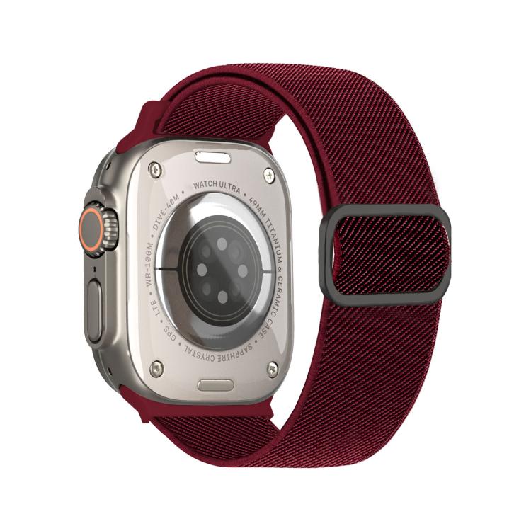 斜めストライプDリングバックルナイロン伸縮ウォッチバンド、Apple Watch 46mm / 49mm / 45mm / 44mm用、Apple Watch 42mm / 41mm / 40mm / 38mm用