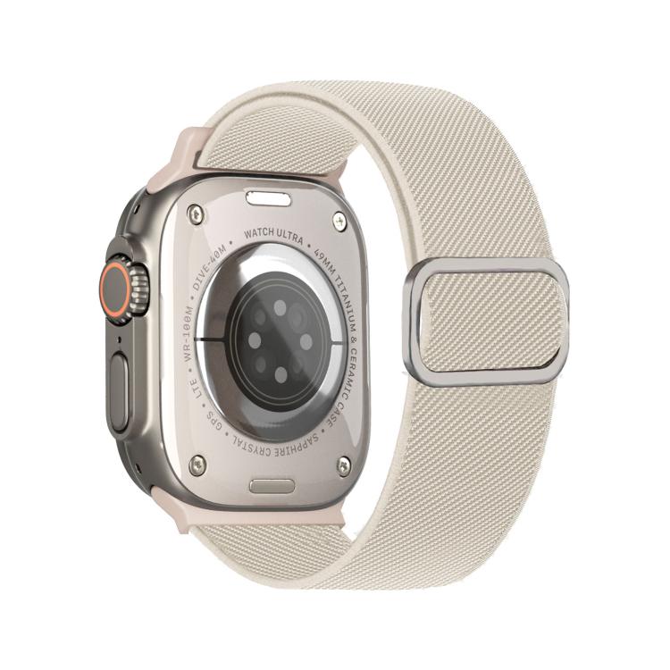 斜めストライプDリングバックルナイロン伸縮ウォッチバンド、Apple Watch 46mm / 49mm / 45mm / 44mm用、Apple Watch 42mm / 41mm / 40mm / 38mm用