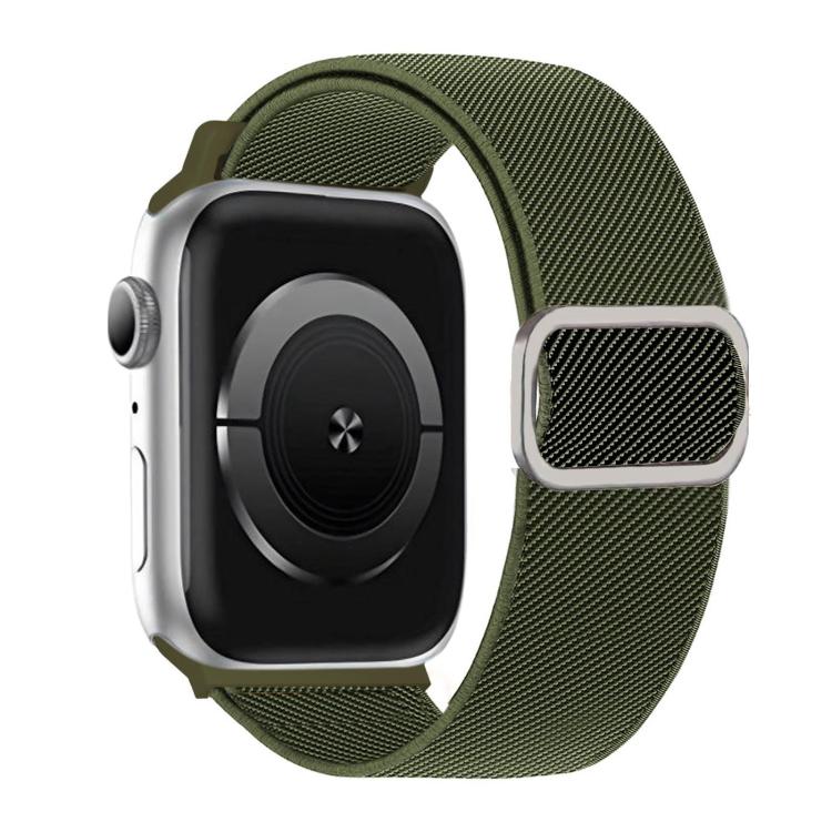 斜めストライプDリングバックルナイロン伸縮ウォッチバンド、Apple Watch 46mm / 49mm / 45mm / 44mm用、Apple Watch 42mm / 41mm / 40mm / 38mm用