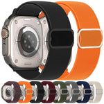 斜めストライプDリングバックルナイロン伸縮ウォッチバンド、Apple Watch 46mm / 49mm / 45mm / 44mm用、Apple Watch 42mm / 41mm / 40mm / 38mm用