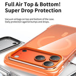 真空密封透明エアバッグ磁気アクリルフォンケース、iPhone 17 Pro Max用、iPhone 17 Pro用、iPhone 17用