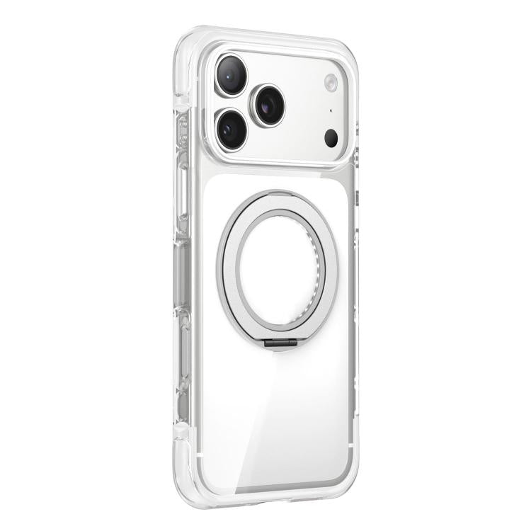 真空密封透明エアバッグ磁気回転ホルダーアクリルフォンケース、iPhone 17 Pro Max用、iPhone 17 Pro用、iPhone 17用