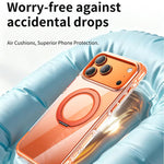 真空密封透明エアバッグ磁気回転ホルダーアクリルフォンケース、iPhone 17 Pro Max用、iPhone 17 Pro用、iPhone 17用