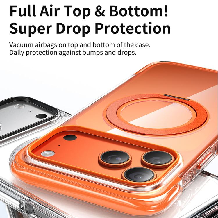 真空密封透明エアバッグ磁気回転ホルダーアクリルフォンケース、iPhone 17 Pro Max用、iPhone 17 Pro用、iPhone 17用
