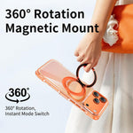 真空密封透明エアバッグ磁気回転ホルダーアクリルフォンケース、iPhone 17 Pro Max用、iPhone 17 Pro用、iPhone 17用