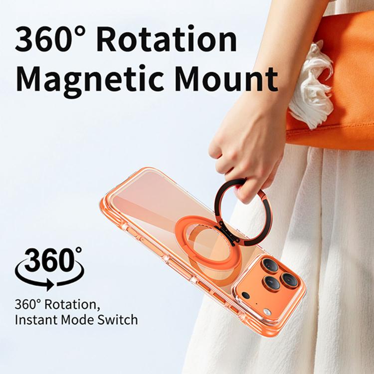 真空密封透明エアバッグ磁気回転ホルダーアクリルフォンケース、iPhone 17 Pro Max用、iPhone 17 Pro用、iPhone 17用