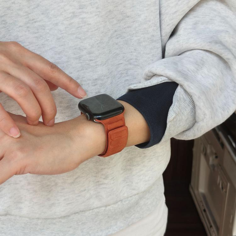 スクエアマグネティックスエードウォッチバンド、Apple Watch 46mm / 49mm / 45mm / 44mm用、Apple Watch 42mm / 41mm / 40mm / 38mm用