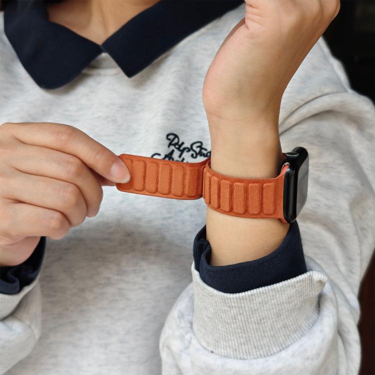 スクエアマグネティックスエードウォッチバンド、Apple Watch 46mm / 49mm / 45mm / 44mm用、Apple Watch 42mm / 41mm / 40mm / 38mm用