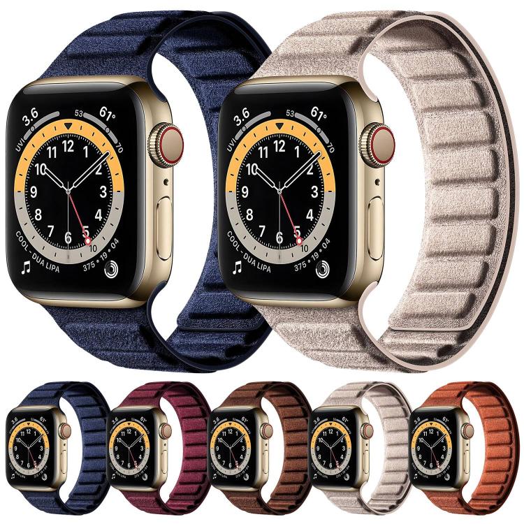 スクエアマグネティックスエードウォッチバンド、Apple Watch 46mm / 49mm / 45mm / 44mm用、Apple Watch 42mm / 41mm / 40mm / 38mm用