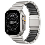 磁気バックルシングルビーズシリコンステンレススチールウォッチバンド、Apple Watch 46mm / 49mm / 45mm / 44mm用