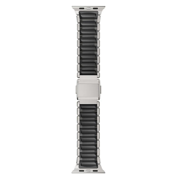 磁気バックルシングルビーズシリコンステンレススチールウォッチバンド、Apple Watch 46mm / 49mm / 45mm / 44mm用