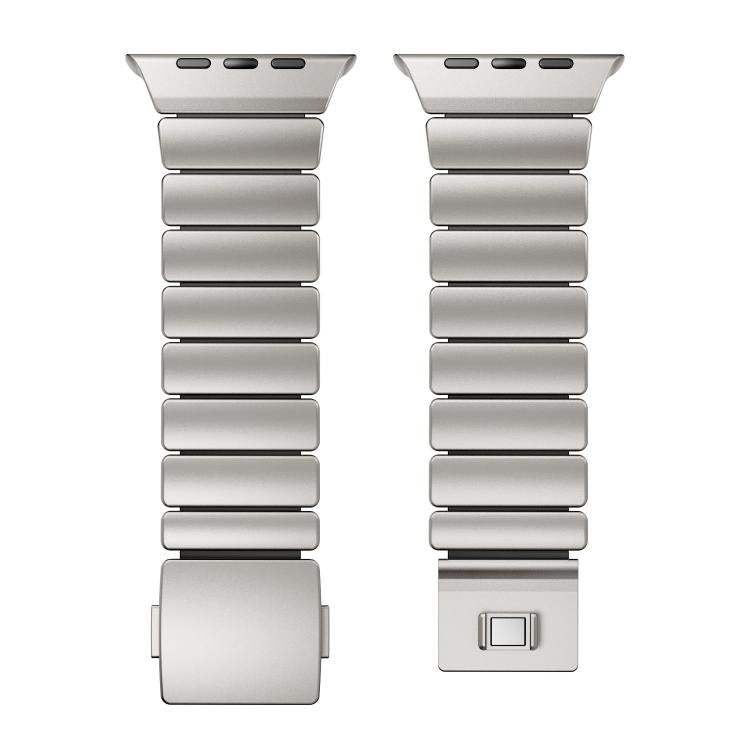 磁気バックルシングルビーズシリコンステンレススチールウォッチバンド、Apple Watch 46mm / 49mm / 45mm / 44mm用