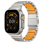 磁気バックルシングルビーズシリコンステンレススチールウォッチバンド、Apple Watch 46mm / 49mm / 45mm / 44mm用