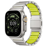 磁気バックルシングルビーズシリコンステンレススチールウォッチバンド、Apple Watch 46mm / 49mm / 45mm / 44mm用