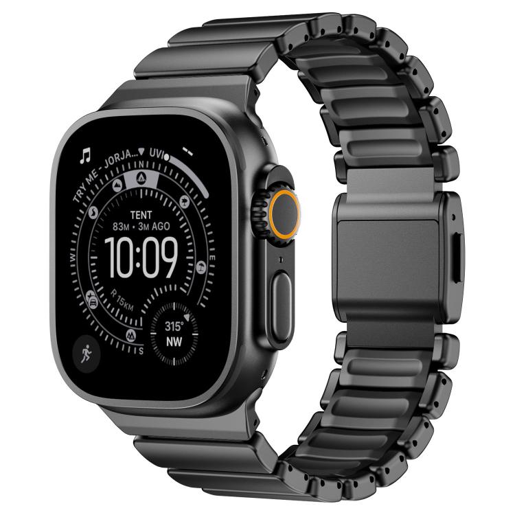磁気バックルシングルビーズシリコンステンレススチールウォッチバンド、Apple Watch 46mm / 49mm / 45mm / 44mm用