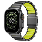 磁気バックルシングルビーズシリコンステンレススチールウォッチバンド、Apple Watch 46mm / 49mm / 45mm / 44mm用