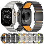 磁気バックルシングルビーズシリコンステンレススチールウォッチバンド、Apple Watch 46mm / 49mm / 45mm / 44mm用