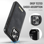 CaseMe Me80シリーズ 取り外し可能ウォレット 磁気 RFID ヴィーガンレザー スマホケース、iPhone 15 Pro Max用、iPhone 15 Pro用、iPhone 15 Plus / 14 Plus用、iPhone 15用、iPhone 14用、iPhone 14 Pro用、iPhone 14 Pro Max用、iPhone 13 Pro Max用