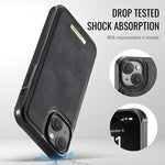 CaseMe Me80 シリーズ 着脱式財布 磁気 RFID ヴィーガンレザー スマホケース、iPhone 13 用、iPhone 12 / 12 Pro 用、iPhone 12 Pro Max 用、iPhone 11 Pro Max 用、iPhone 11 用、iPhone 11 Pro 用