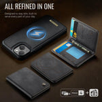 CaseMe Me80 シリーズ 着脱式財布 磁気 RFID ヴィーガンレザー スマホケース、iPhone 13 用、iPhone 12 / 12 Pro 用、iPhone 12 Pro Max 用、iPhone 11 Pro Max 用、iPhone 11 用、iPhone 11 Pro 用