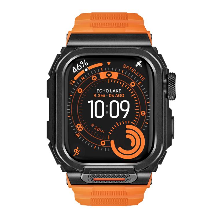 鮮やかな亜鉛合金カバー一体型シリコンウォッチバンド、Apple Watch シリーズ11 / 10 46mm用