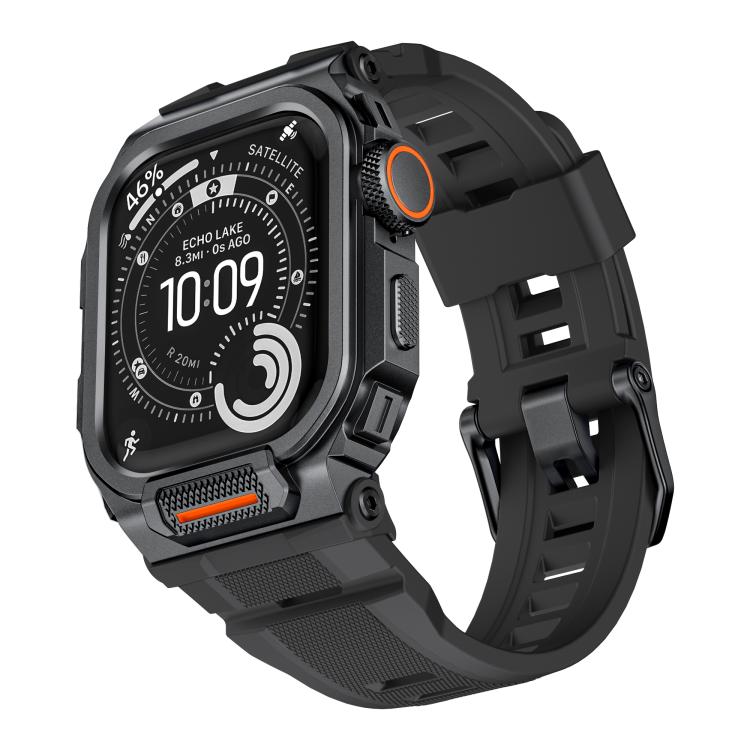 鮮やかな亜鉛合金カバー一体型シリコンウォッチバンド、Apple Watch シリーズ11 / 10 46mm用