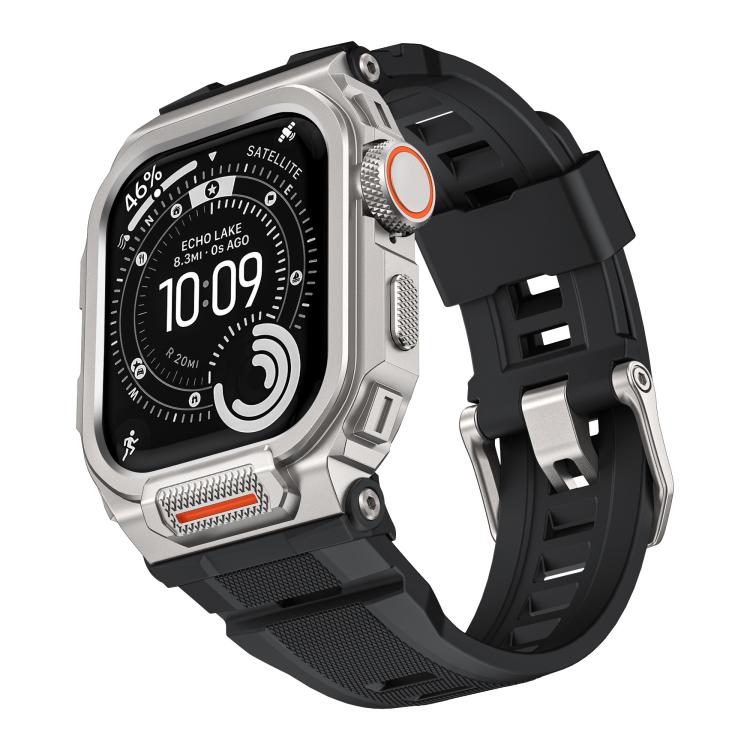 鮮やかな亜鉛合金カバー一体型シリコンウォッチバンド、Apple Watch シリーズ11 / 10 46mm用