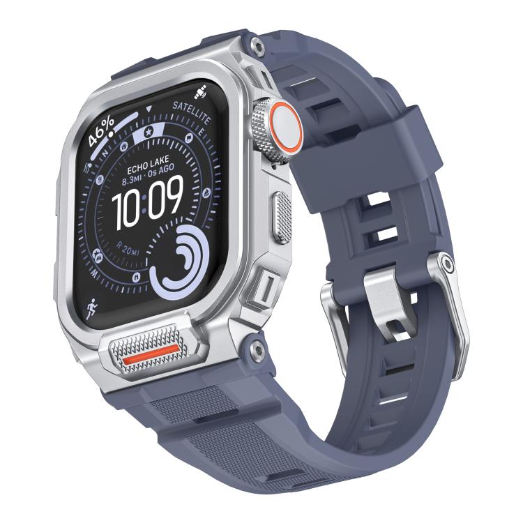 鮮やかな亜鉛合金カバー一体型シリコンウォッチバンド、Apple Watch シリーズ11 / 10 46mm用