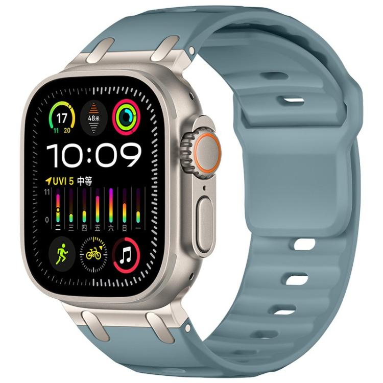 カスタマイズステップスタイル単色シリコンウォッチバンド、Apple Watch 49mm / 46mm / 45mm / 44mm用
