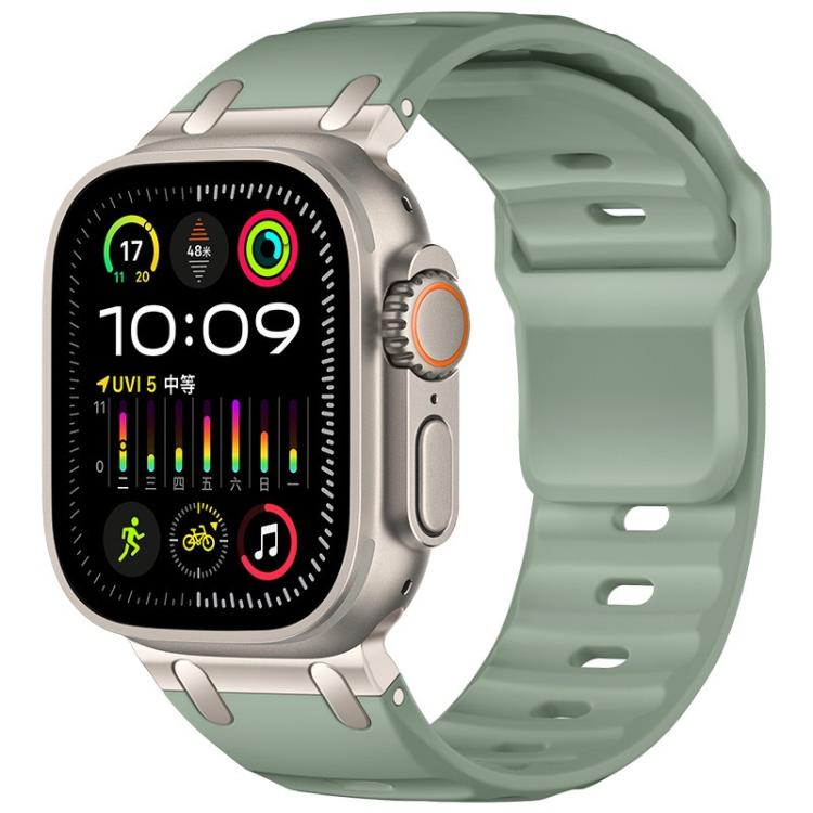 カスタマイズステップスタイル単色シリコンウォッチバンド、Apple Watch 49mm / 46mm / 45mm / 44mm用
