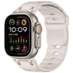 カスタマイズステップスタイル単色シリコンウォッチバンド、Apple Watch 49mm / 46mm / 45mm / 44mm用