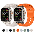 カスタマイズステップスタイル単色シリコンウォッチバンド、Apple Watch 49mm / 46mm / 45mm / 44mm用