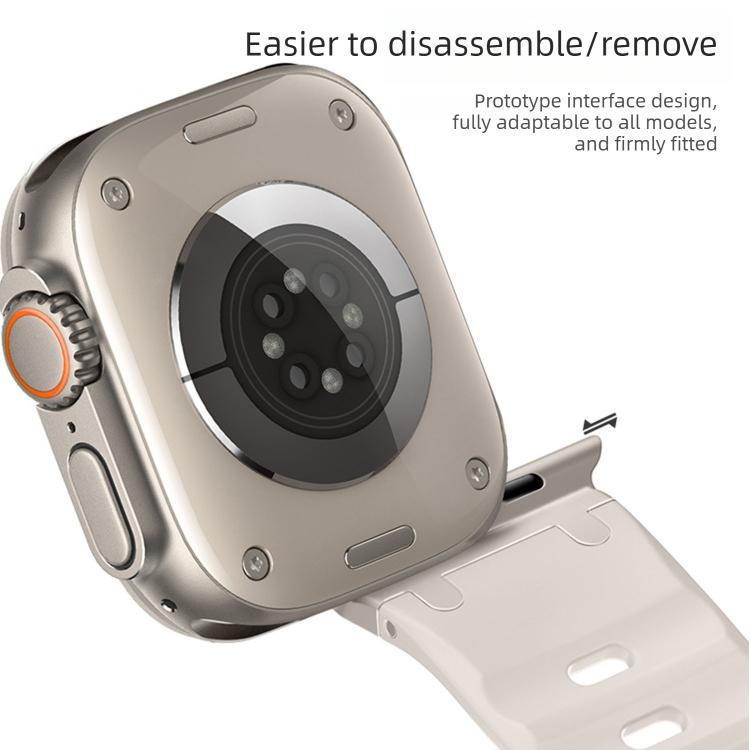 カスタマイズステップスタイル単色シリコンウォッチバンド、Apple Watch 49mm / 46mm / 45mm / 44mm用