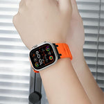 カスタマイズステップスタイル単色シリコンウォッチバンド、Apple Watch 49mm / 46mm / 45mm / 44mm用