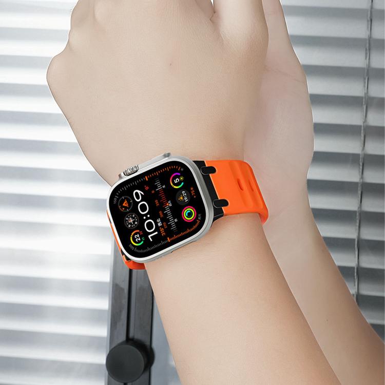 カスタマイズステップスタイル単色シリコンウォッチバンド、Apple Watch 49mm / 46mm / 45mm / 44mm用