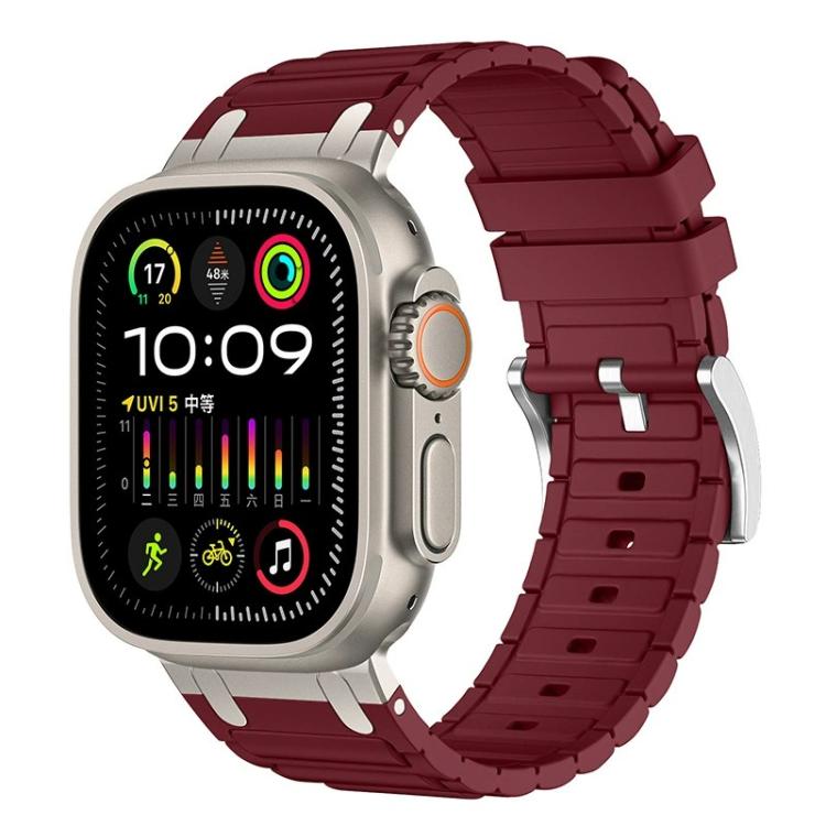 強化I字型テクスチャーシリコンウォッチバンド、Apple Watch 49mm / 46mm / 45mm / 44mm用、Apple Watch 42mm / 41mm / 40mm / 38mm用