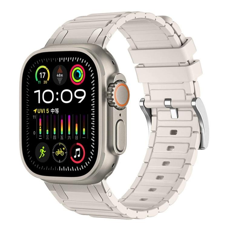 強化I字型テクスチャーシリコンウォッチバンド、Apple Watch 49mm / 46mm / 45mm / 44mm用、Apple Watch 42mm / 41mm / 40mm / 38mm用