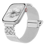 中国結びマグネットバックルツイルストレッチナイロンウォッチバンド、Apple Watch 49mm / 46mm / 45mm / 44mm用、Apple Watch 42mm / 41mm / 40mm / 38mm用