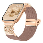 中国結びマグネットバックルツイルストレッチナイロンウォッチバンド、Apple Watch 49mm / 46mm / 45mm / 44mm用、Apple Watch 42mm / 41mm / 40mm / 38mm用